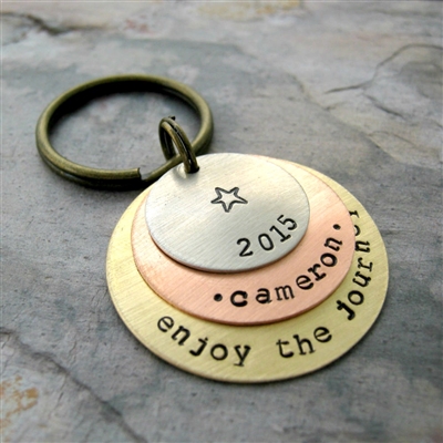 Personalized Graduation Key Chain, 3 Layers, Option 9