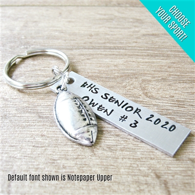 Personalized Football Key Chain, Choose your sport
