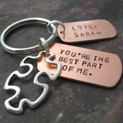 Personalized You're the Best Part of Me Key Chain