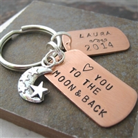 Personalized Love You To The Moon and Back Key Chain