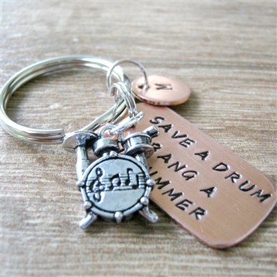 Save a Drum Bang a Drummer Key chain