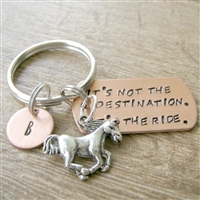 Horse Riding Keychain, It's Not the Destination, It's the Ride