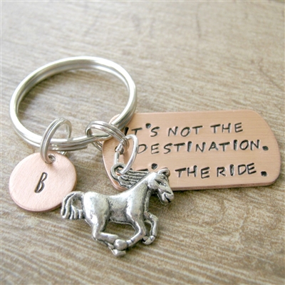 Horse Riding Keychain, It's Not the Destination, It's the Ride