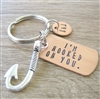 I'm Hooked on You Keychain with Fish Hook Charm