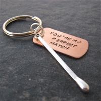You're My Perfect Match Key Chain, matchstick charm
