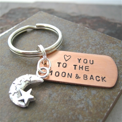 Love You to the Moon & Back Key Chain, a sweet sentiment