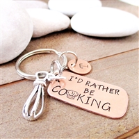 I'd Rahter Be Cooking Keychain, optional initial disc