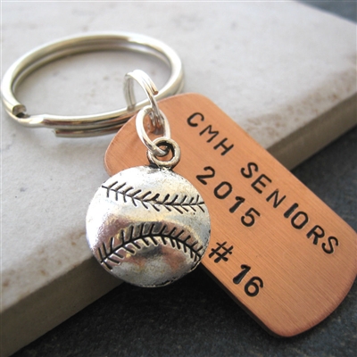 Personalized Baseball Player Key Chain