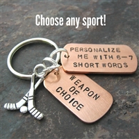 Personalized Sports Key Chain, Choose your sport
