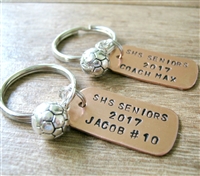 Personalized Soccer Player Key Chains