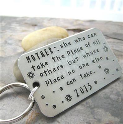 Mother's Quote Key Chain, No One Can Take Her Place