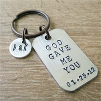 God Gave Me You Key Chain, add a date and initials