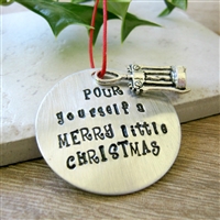 Wine Lover's Ornament, Wine Christmas Ornament, Pour Yourself a Merry Little Christmas