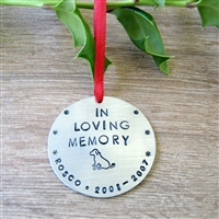 Personalized Pet Memorial Ornament, Dog or Cat