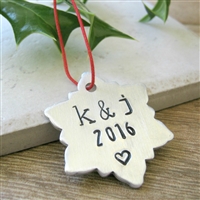 Personalized Couples Ornament, Snowflake
