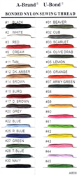 U-BOND B69 Color Chart