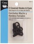 DRITZ D767-11 Covered Hooks & Eyes Brown