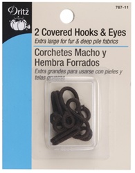 DRITZ D767-11 Covered Hooks & Eyes Brown