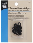 DRITZ D767-1 Covered Hooks & Eyes Black