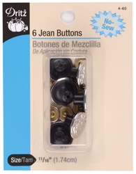 DRITZ D4-65 6 Jean Buttons Nickel