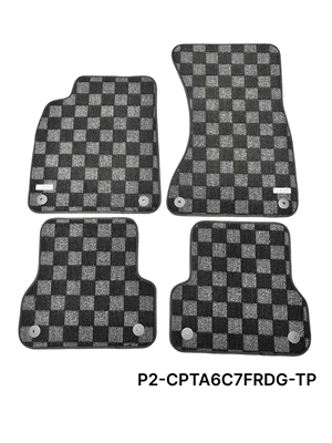 P2M AUDI A6 SEDAN (C7) 2012-18 RACE FLOOR MATS : DARK GREY