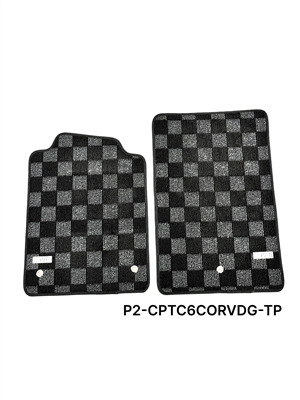 P2M CHEVROLET CORVETTE C6 2007.5-13 RACE FLOOR MATS : DARK GREY