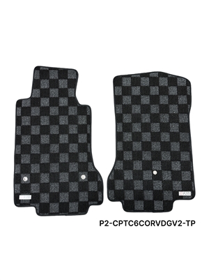 P2M CHEVROLET CORVETTE C6 2007.5-13 RACE FLOOR MATS (VERSION 2) : DARK GREY