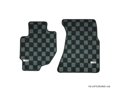 P2M HONDA CRV 1995-01 (RD1/2) FRONT + REAR RACE FLOOR MATS : DARK GREY (5 SPEED TRANS)