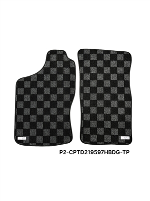 P2M NISSAN D21 HARDBODY 1995-97 PICKUP RACE FLOOR MATS : DARK GREY
