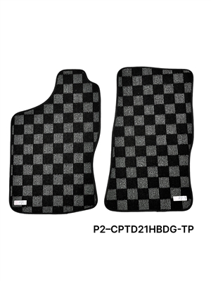 P2M NISSAN D21 HARDBODY 1989-94 PICKUP RACE FLOOR MATS : DARK GREY