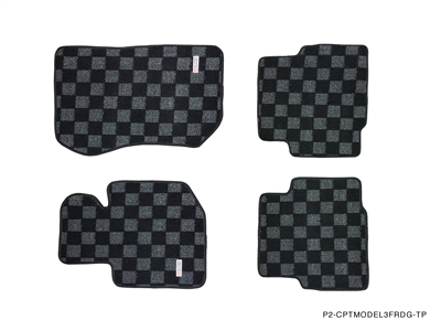 P2M BMW E36 1995-99 3-SERIES  COUPE/SEDAN RACE FLOOR MATS : DARK GREY (FRONT/REAR)