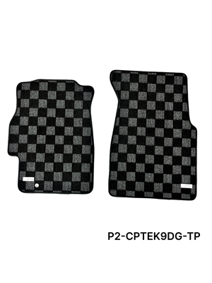 P2M HONDA CIVIC 1996-00 (EK3/EK9/EM1)  RACE FLOOR MATS : DARK GREY (FRONTS ONLY)