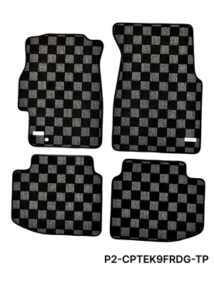 P2M HONDA CIVIC 1996-00 (EK3/EK9/EM1) RACE FLOOR MATS : DARK GREY (FRONT/REAR)