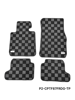 P2M BMW F22 2014-21 (2-SERIES) / F87 2016-21 (M2) COUPE RACE FLOOR MATS : DARK GREY (FRONT/REAR)