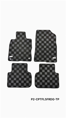 P2M ACURA INTEGRA 2024+ (DE5) RACE FLOOR MATS : BLACK / GREY CHECKERED PATTERN (FRONT/REAR)