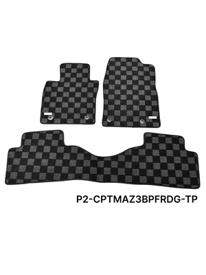 P2M MAZDA 3 2019-24 (BP) RACE FLOOR MATS : DARK GREY