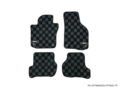 [EU] P2M VOLKSWAGEN MK6 GOLF GTI HATCH (4/5 DOOR) 2010-14 / VW GOLF R 2012-13  FRONT + REAR RACE FLOOR MATS : DARK GREY