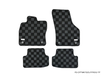 P2M VOLKSWAGEN MK7 GOLF GTI HATCH (4/5 DOOR) 2015-21 FRONT + REAR RACE FLOOR MATS : DARK GREY