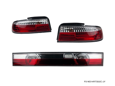 P2M NISSAN S14 ZENKI 3PCS CRYSTAL REAR TAIL LIGHT KIT [LED VERSION]