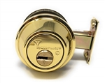 Mul-T-Lock Junior - Polished Shiny Brass US3 Finish Single Cylinder Cronus Deadbolt Adj Backset Grade 2, HIGH SECURITY, 008 KEYWAY