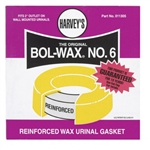 Harvey's, 011305, Bol-Wax No. 6 Urinal Urethane Wax Toilet Gasket, Fits 2" outlest