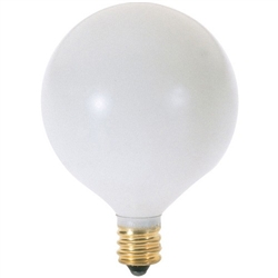 Sunlite, 2 Pack, 25GCW, 25 Watt, 120V White, Vanity Light Bulb, G16.5 Globe, 2" Diameter, Candelabra Base, Decorative