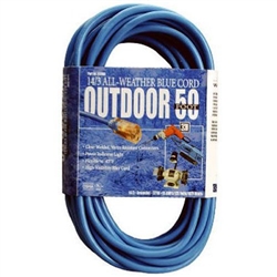 Coleman Cable 02368-06 Blue 50' 16/3 SJTW-A Premium All Weather Extension Cord