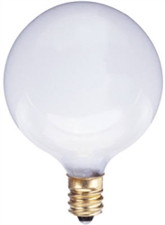 True Value Westinghouse, 03754-54, 40GCW, 2 Pack, 40W, 120V, White, Vanity Globe, Light Bulb, Candelabra Base