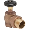 WAL-RICH 0408004 1-1/4" Brass Radiator Steam Angled Valve with Ground Joint Union Tailpiece and Nut - IPS