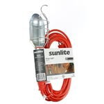 Sunlite 04235-SU E691 Metal Bulb Guard 25 Foot Cord 16/3 SJT Trouble Work Drop Light Portable Hand Lamp with Side Outlet