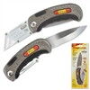 IVY Classic, 11147, Hinge Loc 2 in 1 Folding Utility Knife / 3" Stainless Steel Blade Sports Knife