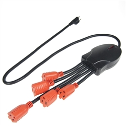 Bright-Way 11290 Flexible End 5 Outlet Squid Power Strip 3FT Cord Indoor Use ONLY