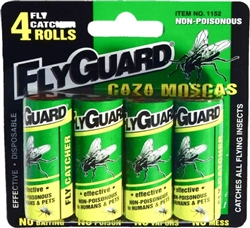 FlyGuard 1152 4 Fly Paper Ribbon Catcher Rolls Catches Most Flying Insects