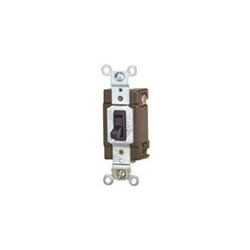 Cooper Wiring, 1242-7B-BOX, HD 4 Way Toggle Switch, 15A, 120V, Brown, Grounded, Standard